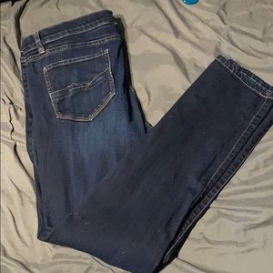 Straight leg dark jeans